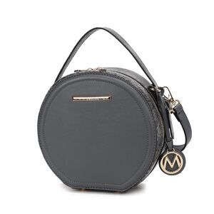 7139 Round Bag , Vegan Leather Circle Crossbody Bag Shoulder Purse by Mia K